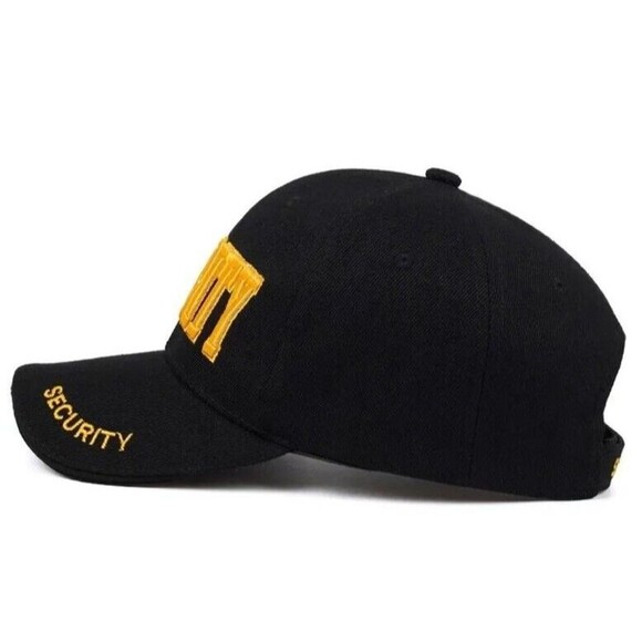 NEW Men Women GOLD Embroidery Stitched SECURITY Black Adjustable Cap Hat - Picture 7 of 9